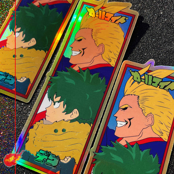 Deku and All Might Holographic Sticker!