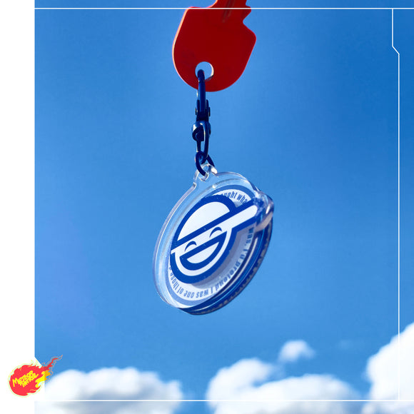 Ghost in the Shell Rotating Laughing Man Acrylic Keychain!