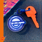 Ghost in the Shell Rotating Laughing Man Acrylic Keychain!