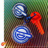Ghost in the Shell Rotating Laughing Man Acrylic Keychain!