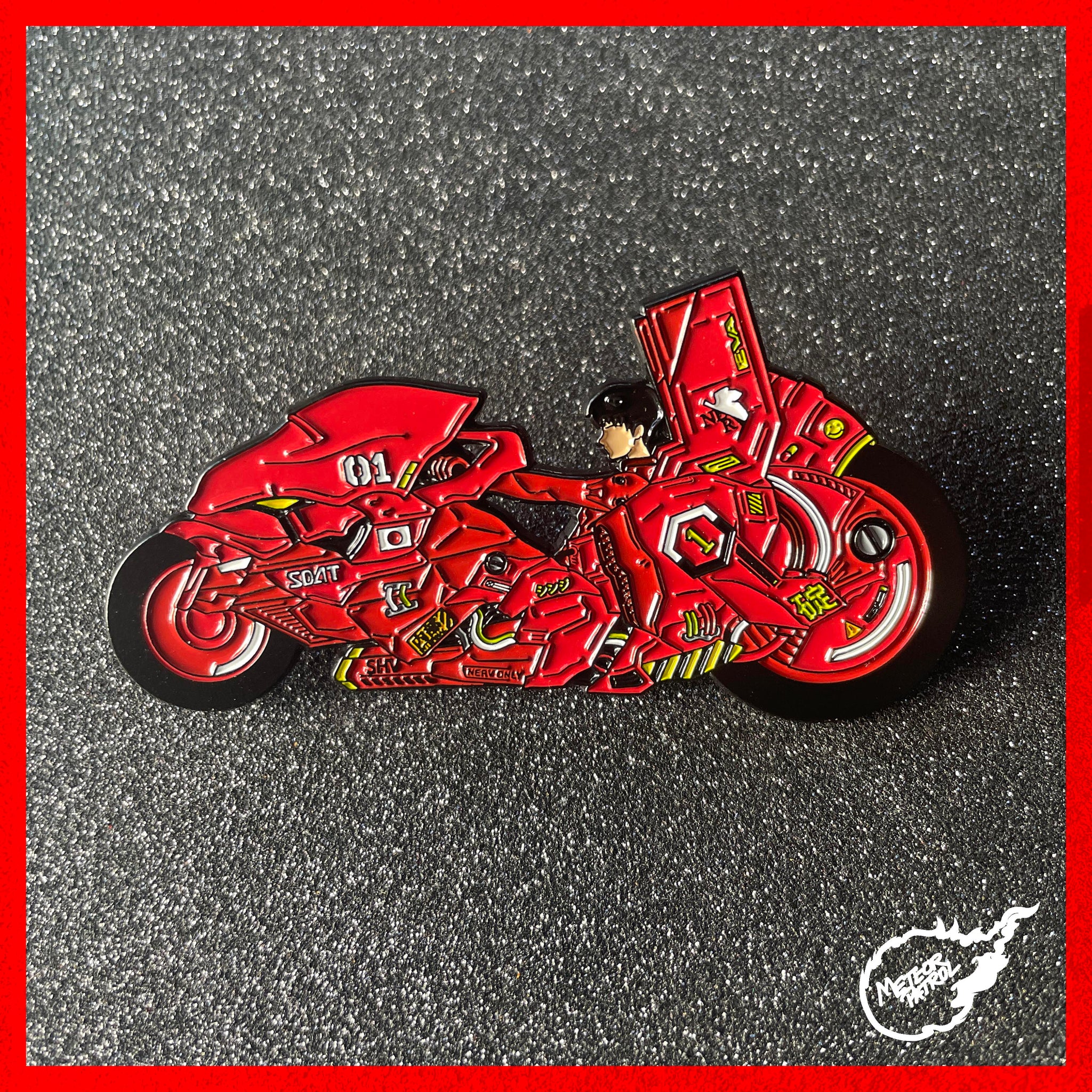Evangelion x Akira Shinkira Bike Enamel Pin – Meteor Patrol